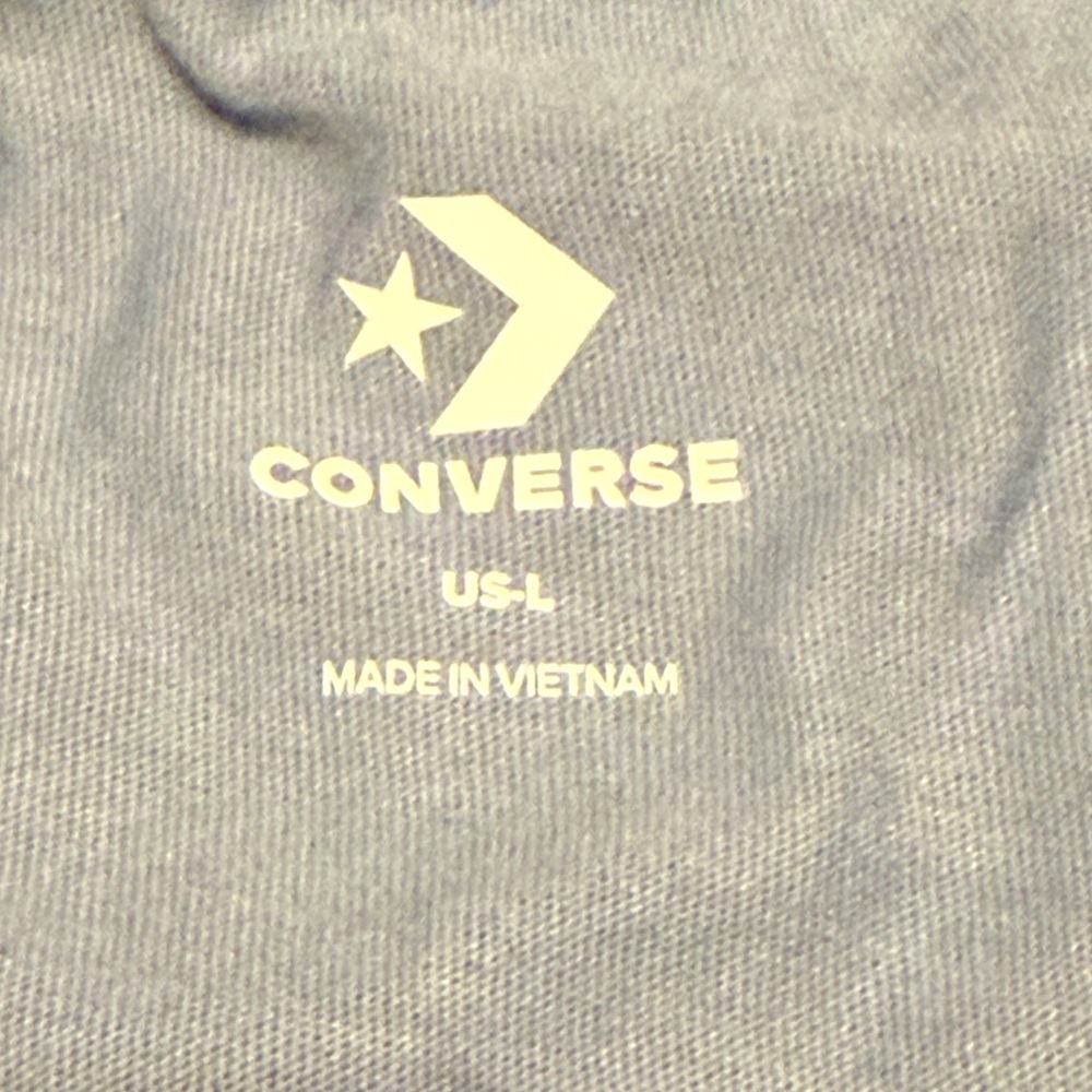Converse Women's Light Blue Crop Top with Logo - Picture 2 of 5